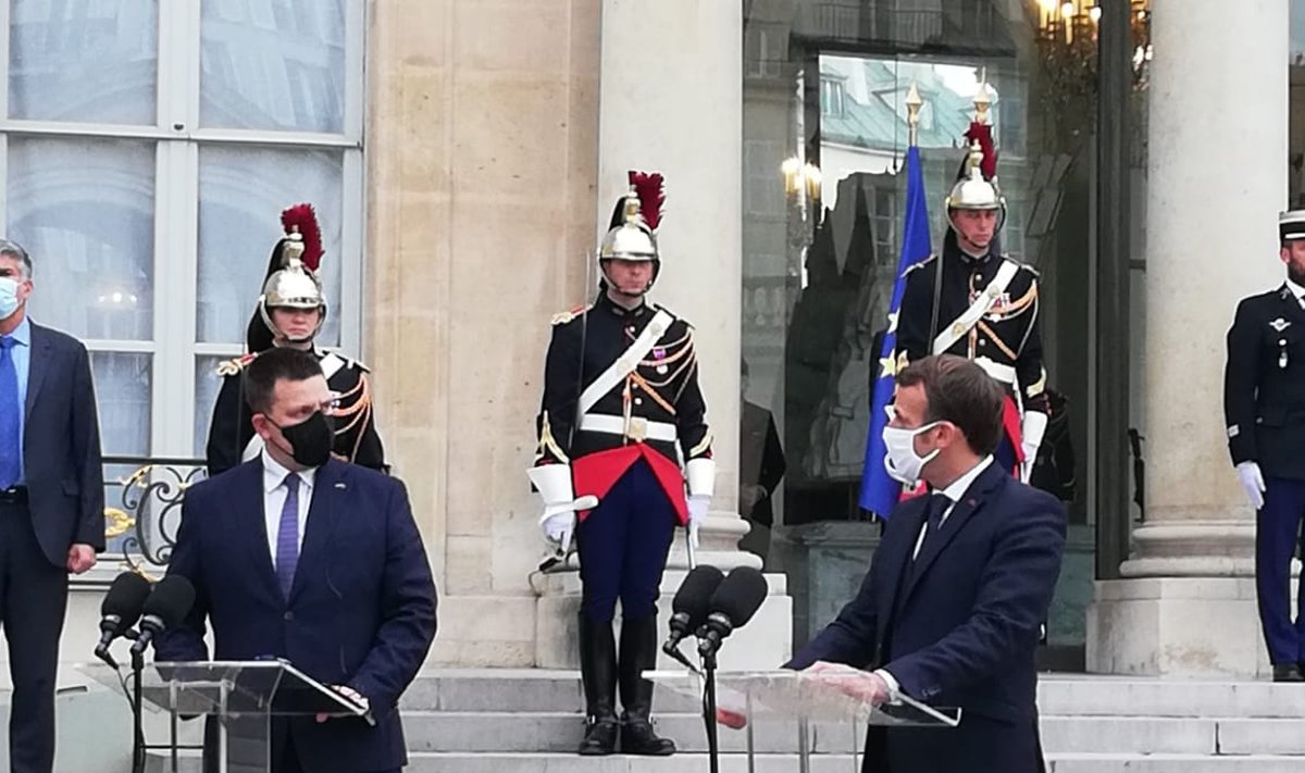 Jüri Ratas ja Emmanuel Macron Pariisis