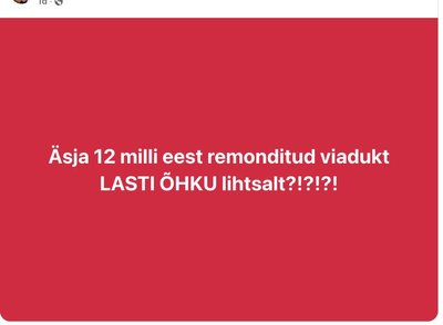 Kuvatõmmis Facebooki postitusest