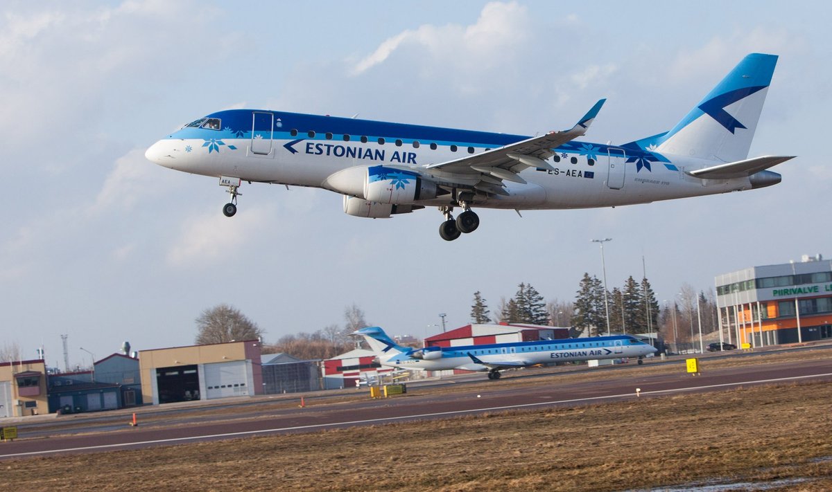 Estonian Airi lennukid Tallinna Lennujaamas