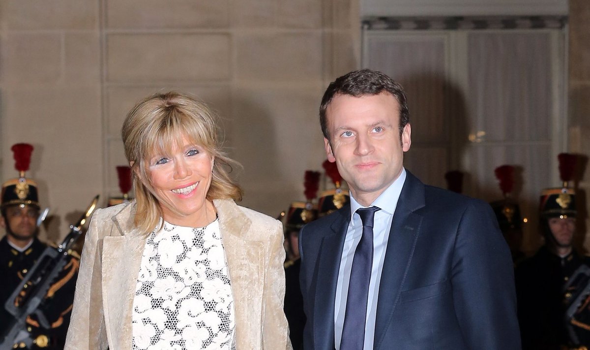 Prantsuse majandusminister Emmanuel Macron abikaasa Brigitte Trogneux’ga.