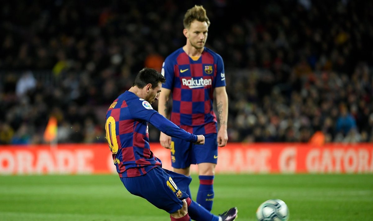 Lionel Messi ja Ivan Rakitic. Kas Barcelona tuleks tänavu Hispaania meistriks kuulutada, kui ühtegi mängu enam ei peetaks?