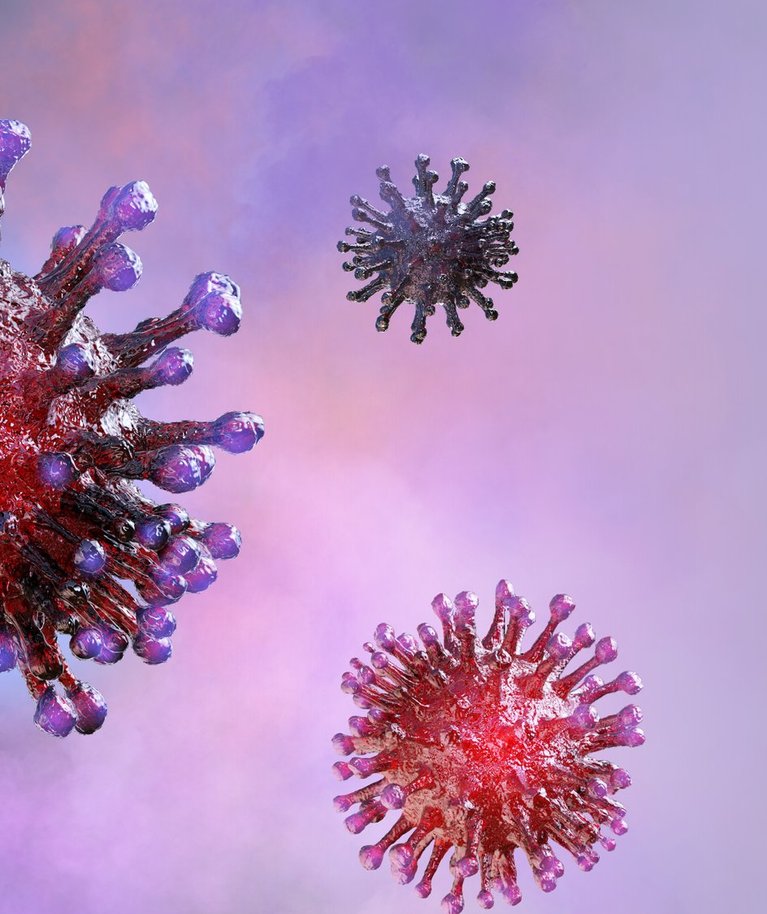 VIIRUS: Viirusel (ka uuel koroonaviirusel) on valgulised "sarvekesed" ja nende abil ta end raku külge haagibki.