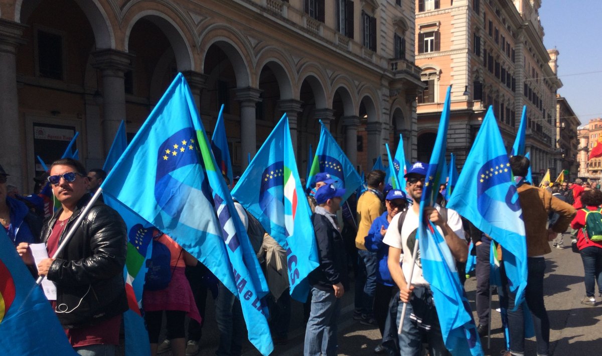 Rooma, radikaalide marss, demonstratsioon