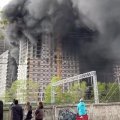 ВИДЕО | В Москве возле академии ФСБ вспыхнул мощный пожар