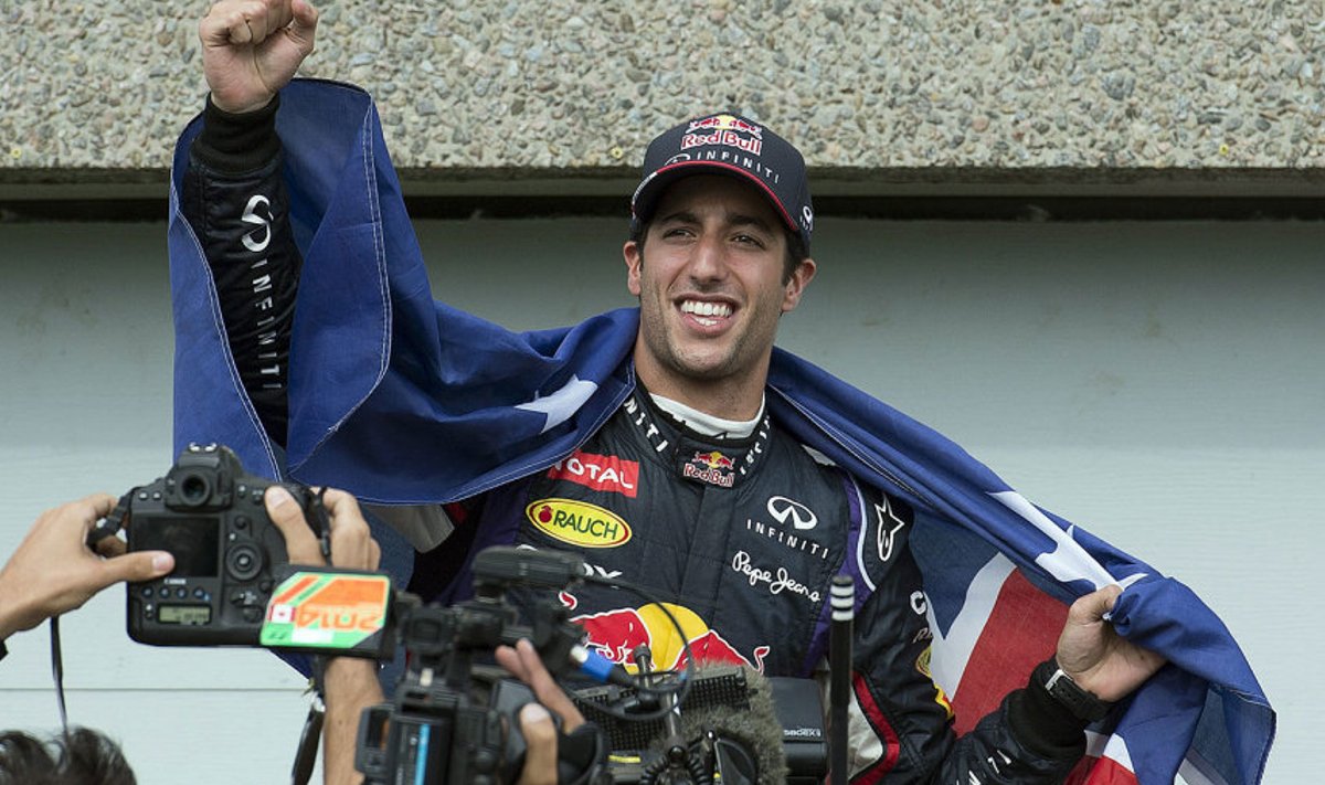 Daniel Ricciardo tõusis Montrealis esimest korda F1 etapi võitjana poodiumi kõrgeimale astmele. 