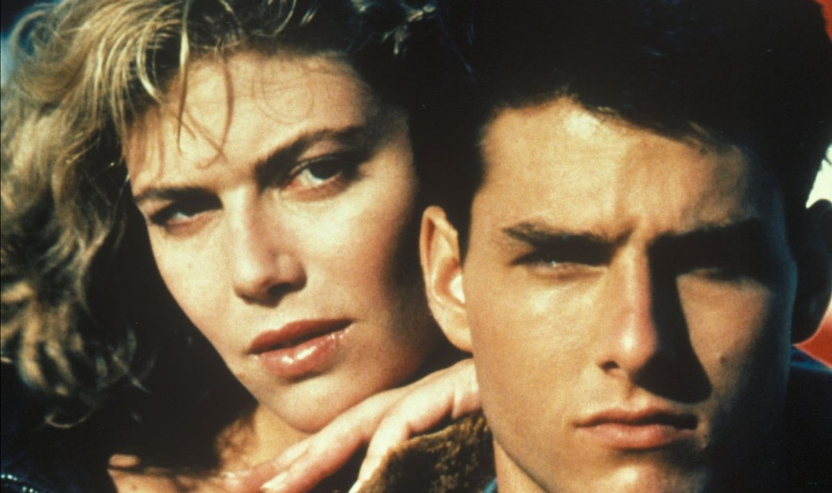 Tom Cruise ja Kelly McGillis "Top Guni" promofotol.