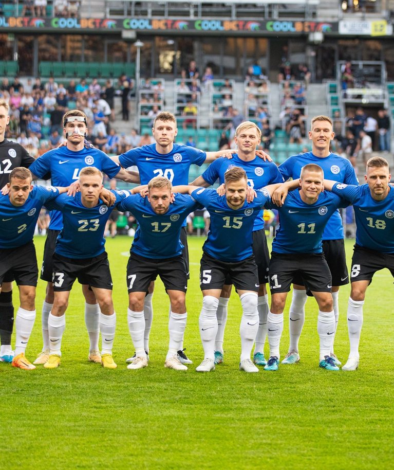 Eesti koondis enne valikmängu Belgiaga.