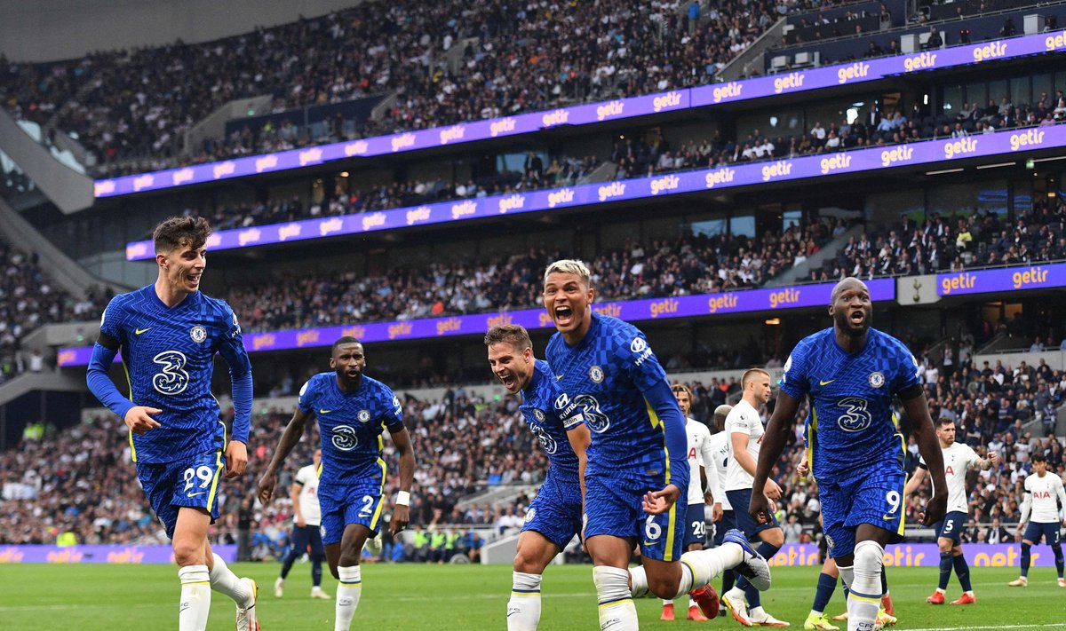 Londoni Chelsea mängijad said kohtumises Tottenhamiga kolmel korral värava löömist tähistada.