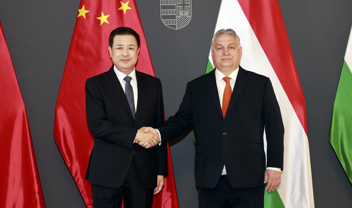 Hiina avaliku julgeoleku minister Wang Xiaohong (vasakul) ja Ungari peaminister Viktor Orbán kohtusid reedel Budapestis.