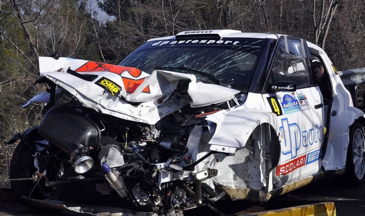 Robert Kubica masin pärast avariid
