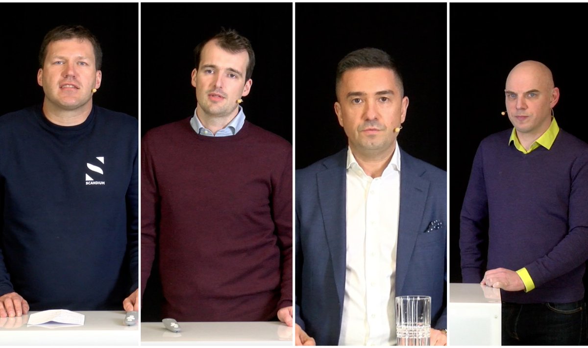 Ärilehe veebiseminari kõnelejad: Jaak Roosaare, Mikk Taras, Lev Dolgatsjov ja Tarvo Vaarmets.