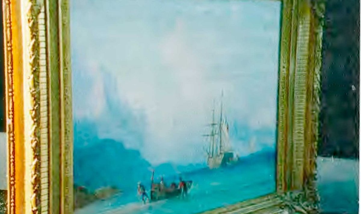 Võltsing: Ivan Aivazovski signatuuri kandev õlimaal “Kalastajad lahe rannal” (1886).