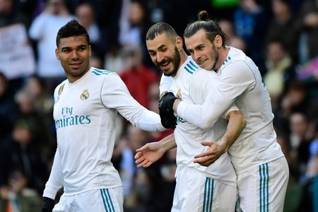 Casemiro, Karim Benzema ja Gareth Bale, Madridi Real