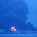Hiina lähistel lahvatas kokkupõrke tagajärjel põlema naftatanker