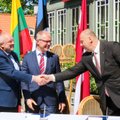 FOTOD ja VIDEO: Balti riikide kaitseministrid kohtusid Saaremaal ja lendavad õhtul leedukate lennukiga Gruusiasse