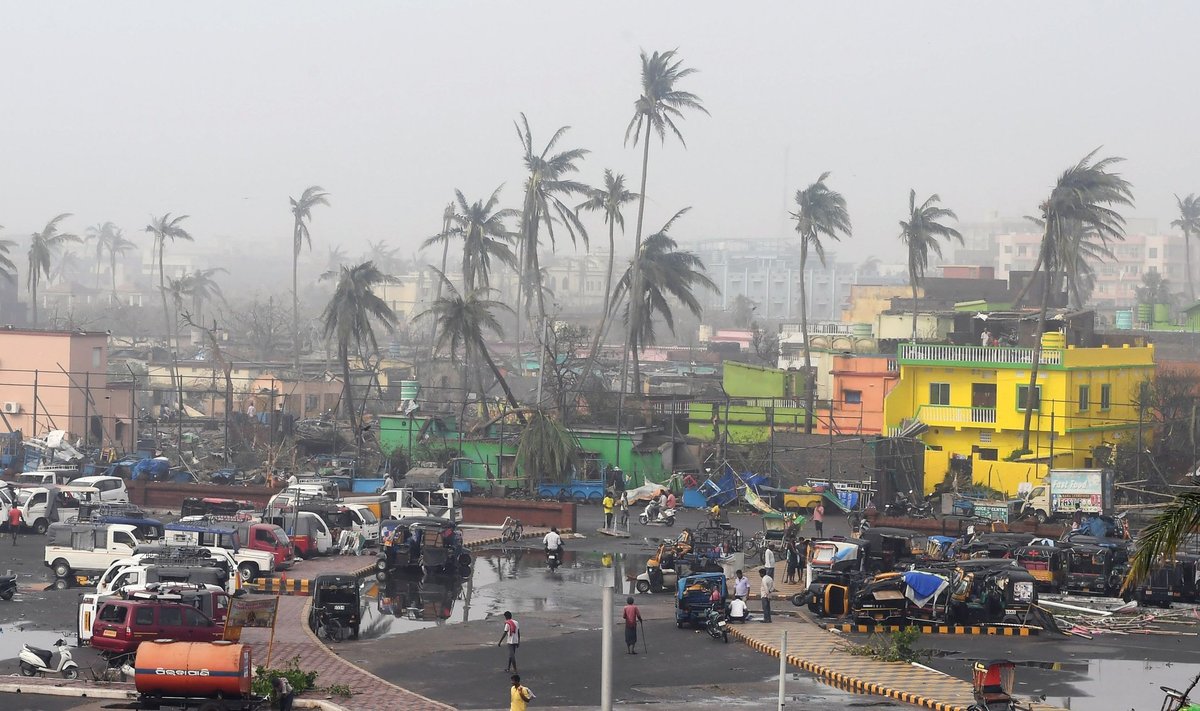 Tsüklon Fani hävitustöö selle aasta mais Indias Odisha osariigis Puris.