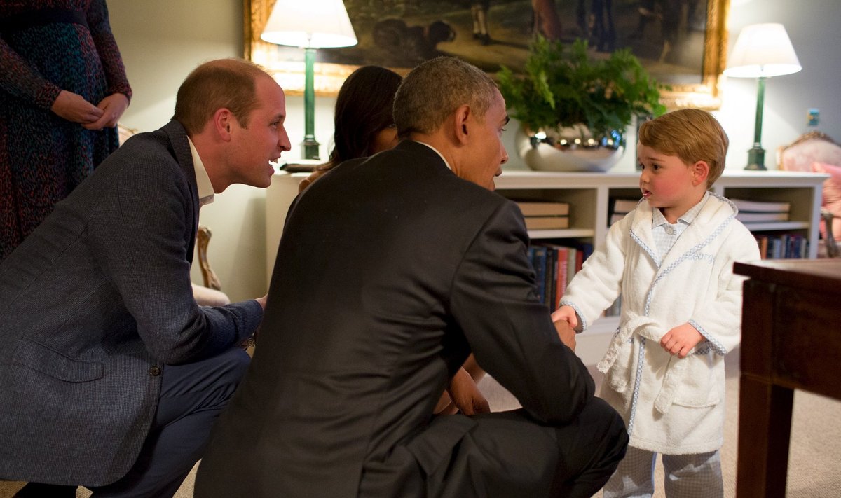 Prints William ja Barack Obama koos pisiprints George'iga