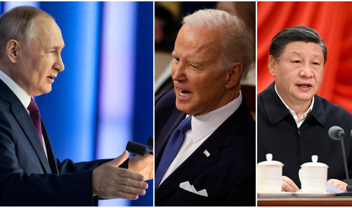 Vasakult Vladimir Putin, Joe Biden ja Xi Jinping