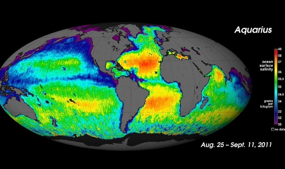 Maailmamere soolsustasemete kaart