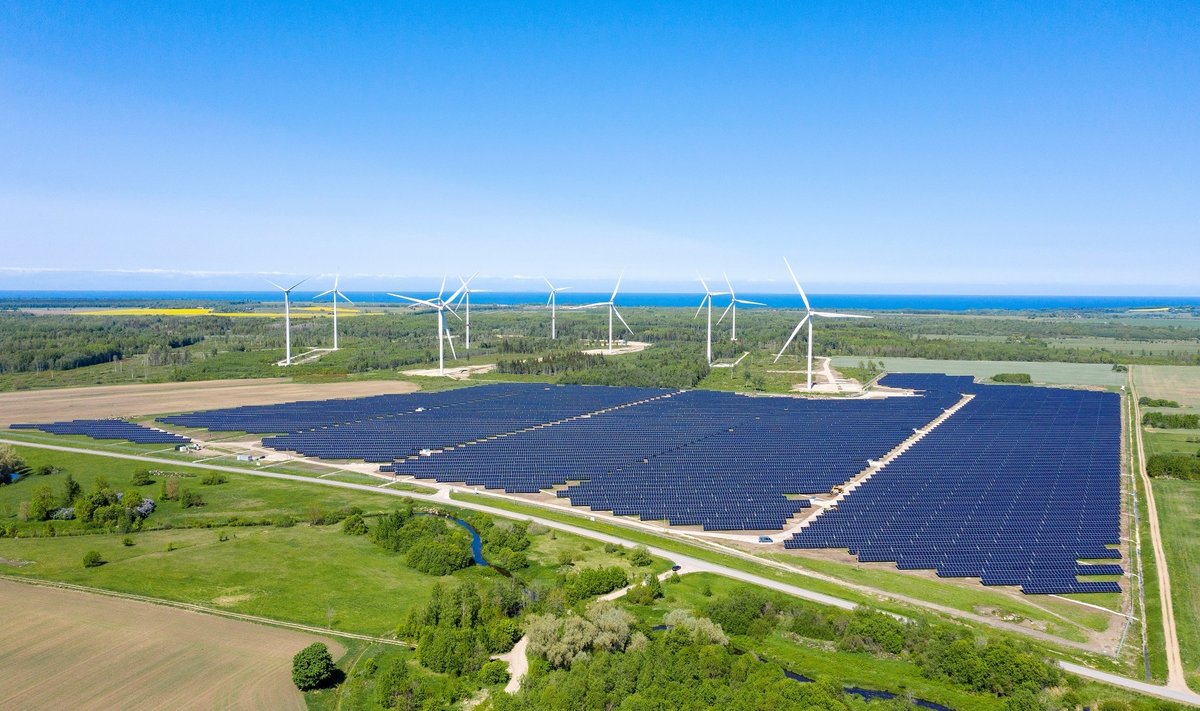 Первый в Эстонии гибридный ветро-солнечный парк 
