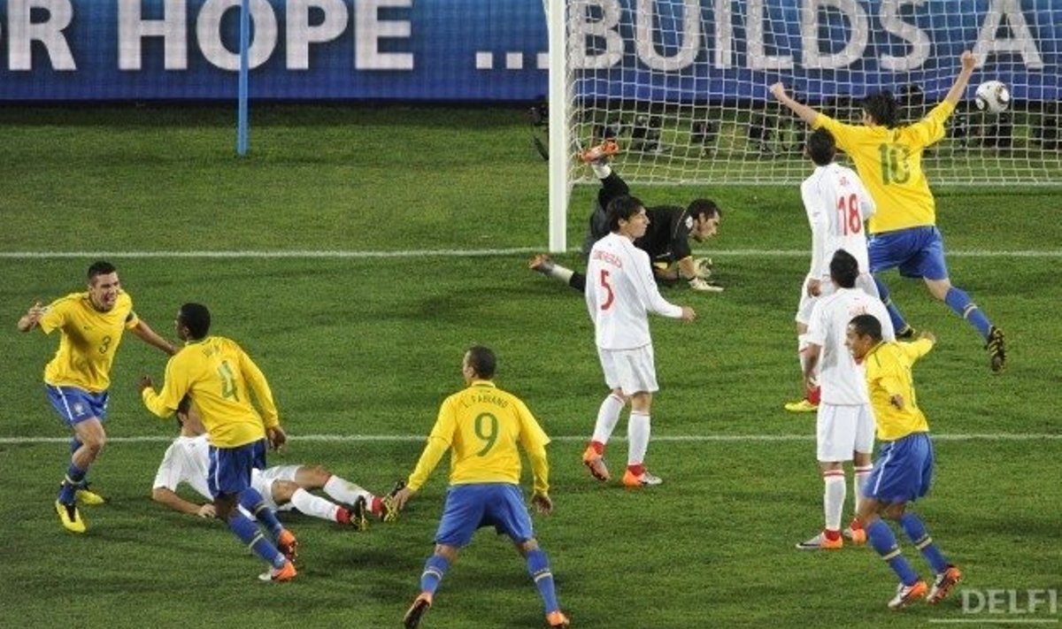 Jalgpalli MM, Juan viis Brasiilia Tšiili vastu juhtima