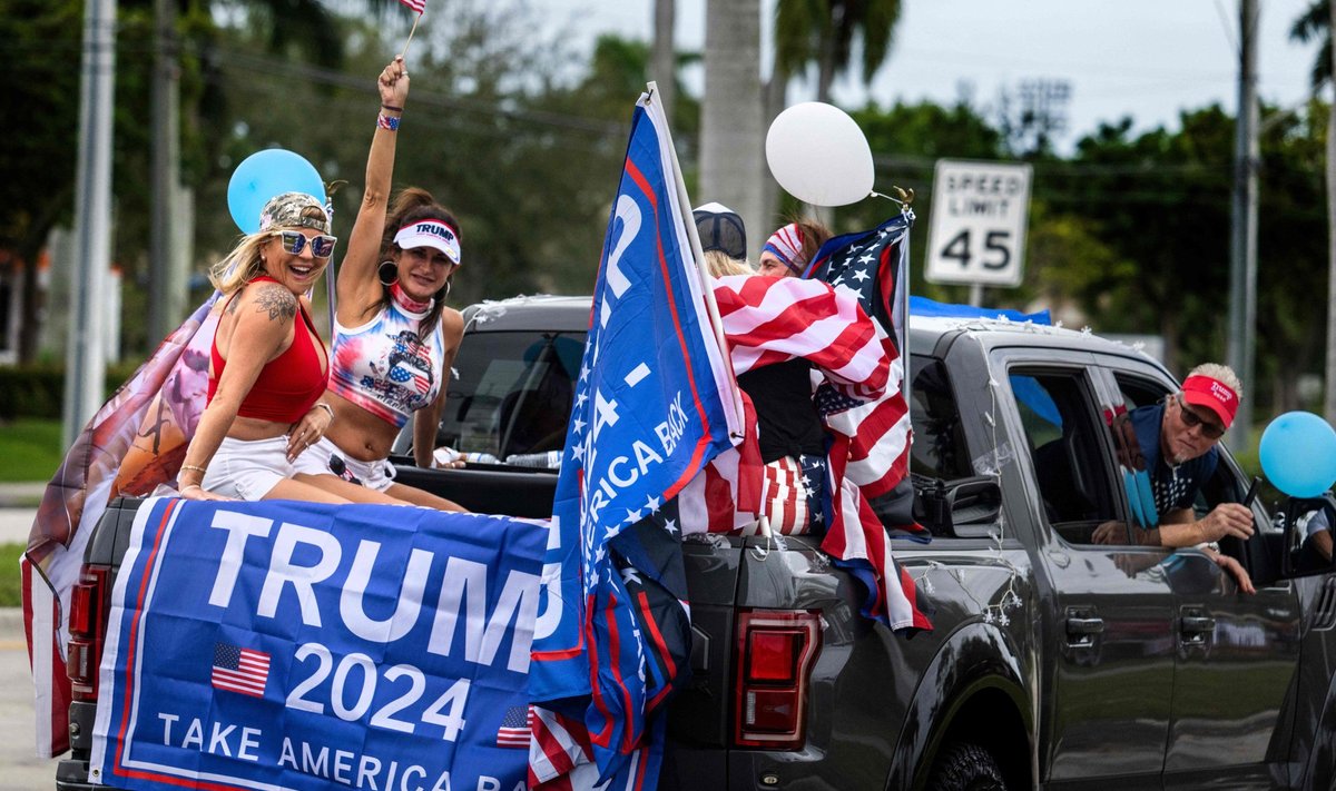 Donald Trumpi toetajad Floridas pärast seda, kui Trump valiti taas USA presidendiks.