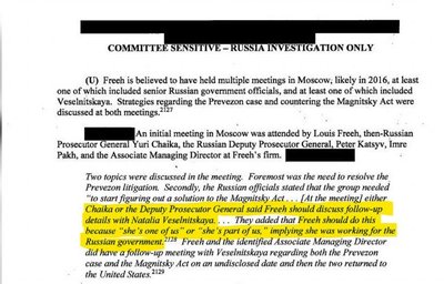 USA senati luurekomisjoni raport näitab koostööd Louis Freeh ja Putini trollide vahel.