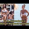 Девушка дня. Велогонщица Люция Яворчекова в откровенном бикини на пляже в Греции