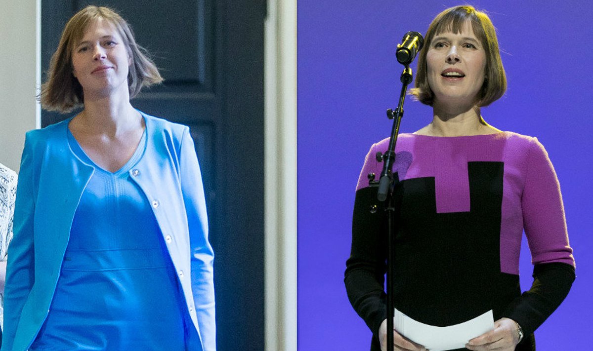 Vasakul: Kersti Kaljulaid 3. oktoobril, Paremal: Kersti Kaljulaid 26. novembril