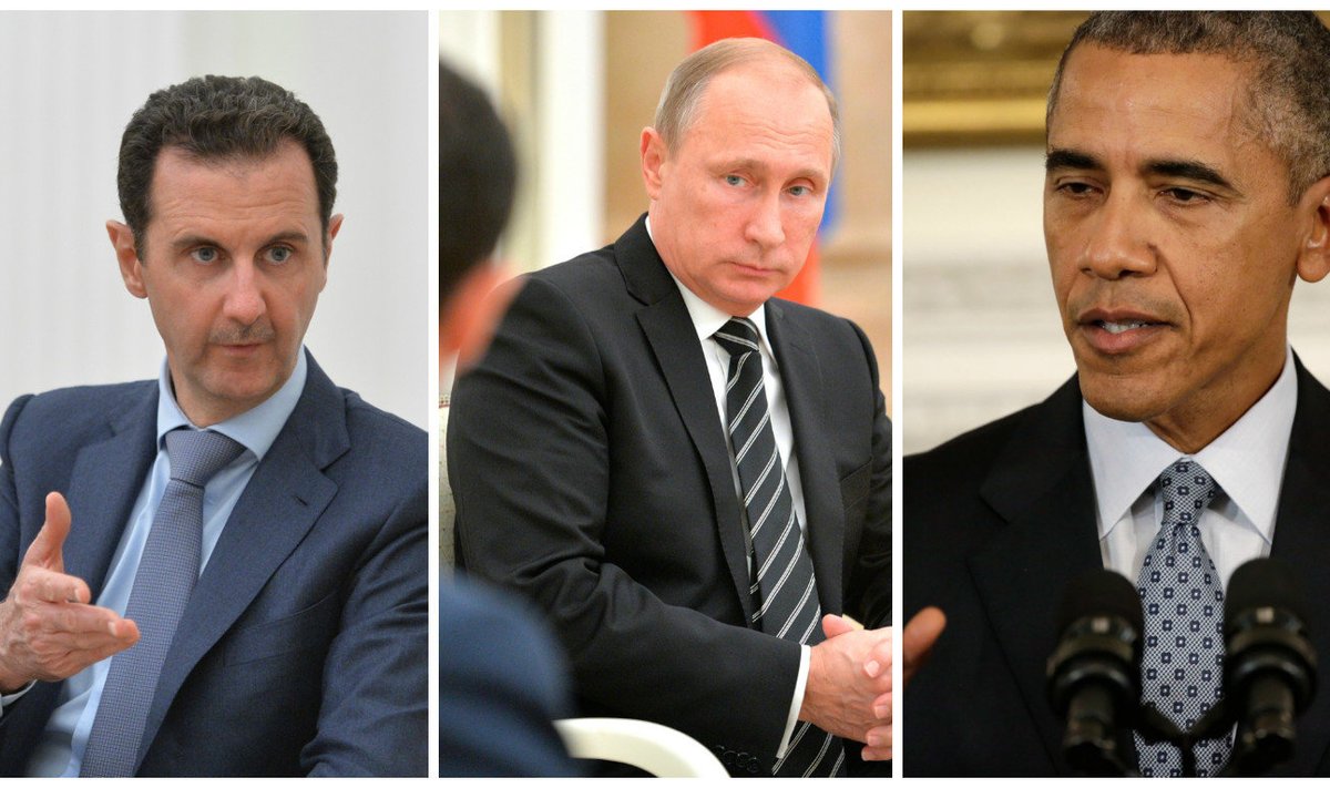 Bashar al-Assad, Vladimir Putin ja Barack Obama