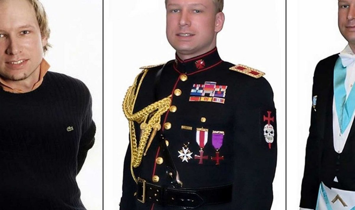 “Maailma päästja”: Sellisena kujutas Breivik ennast Facebooki ja Youtube’i külgedel. (Afp / Scanpix)