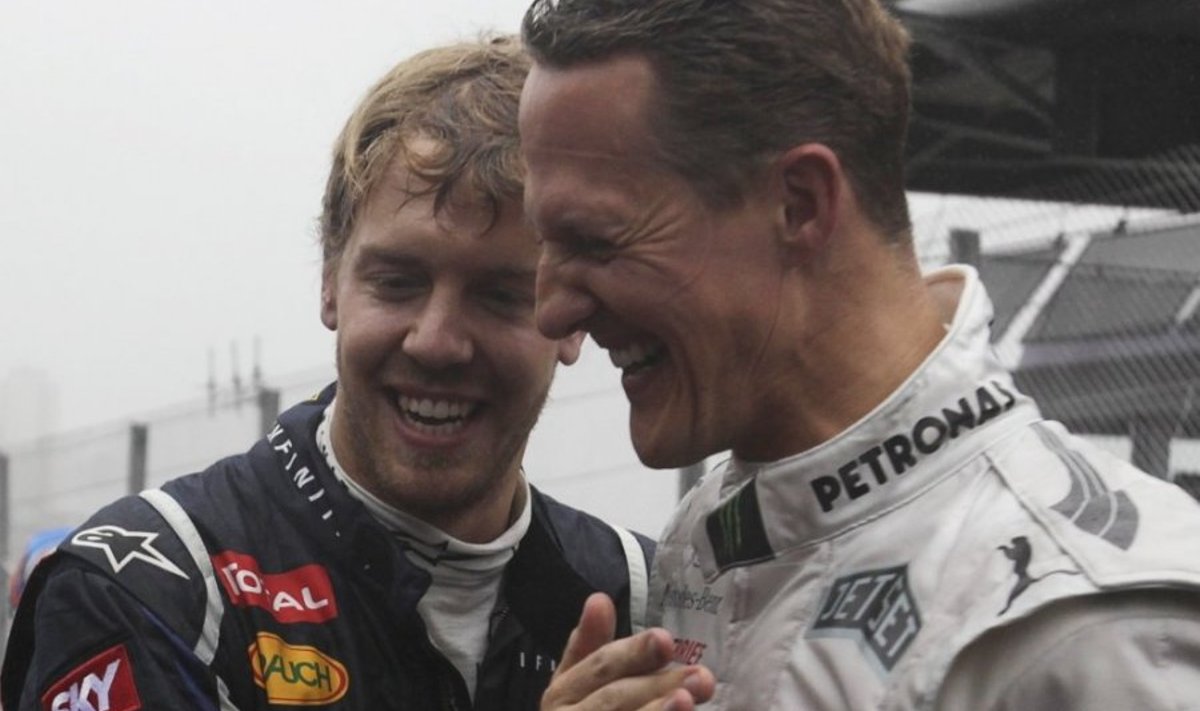 Sebastian Vettel ja Michael Schumacher.