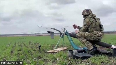 Запуск российского разведывательного дрона Supercam