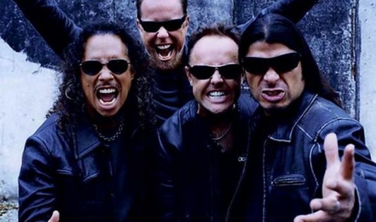 HIIGLANE ON ÄRGANUD: Metallica on taas sama thrash: reibas, võimas ja hevi nagu 80ndatel. Vasakult: soolo­kitarrist Kirk Hammett, solist James Hetfield, trummar Lars Ulrich ja bassimees Robert Trujillo.