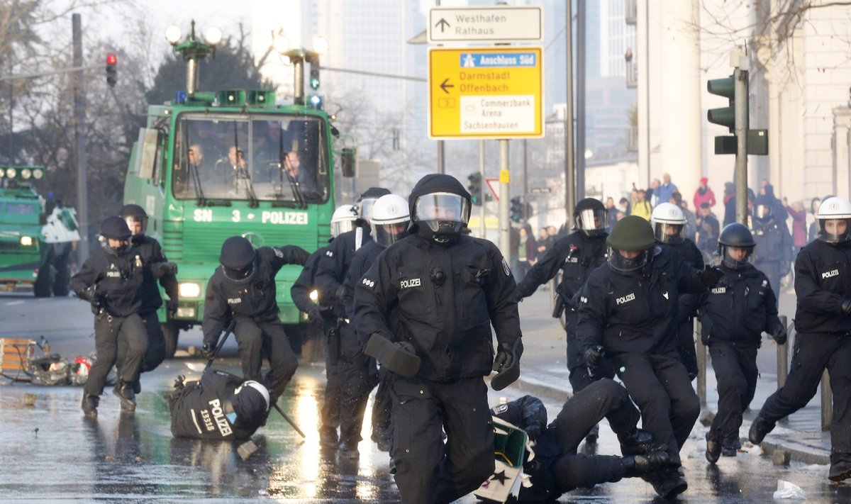 Saksamaa, Frankfurt, blocupy, protest, meeleavaldus
