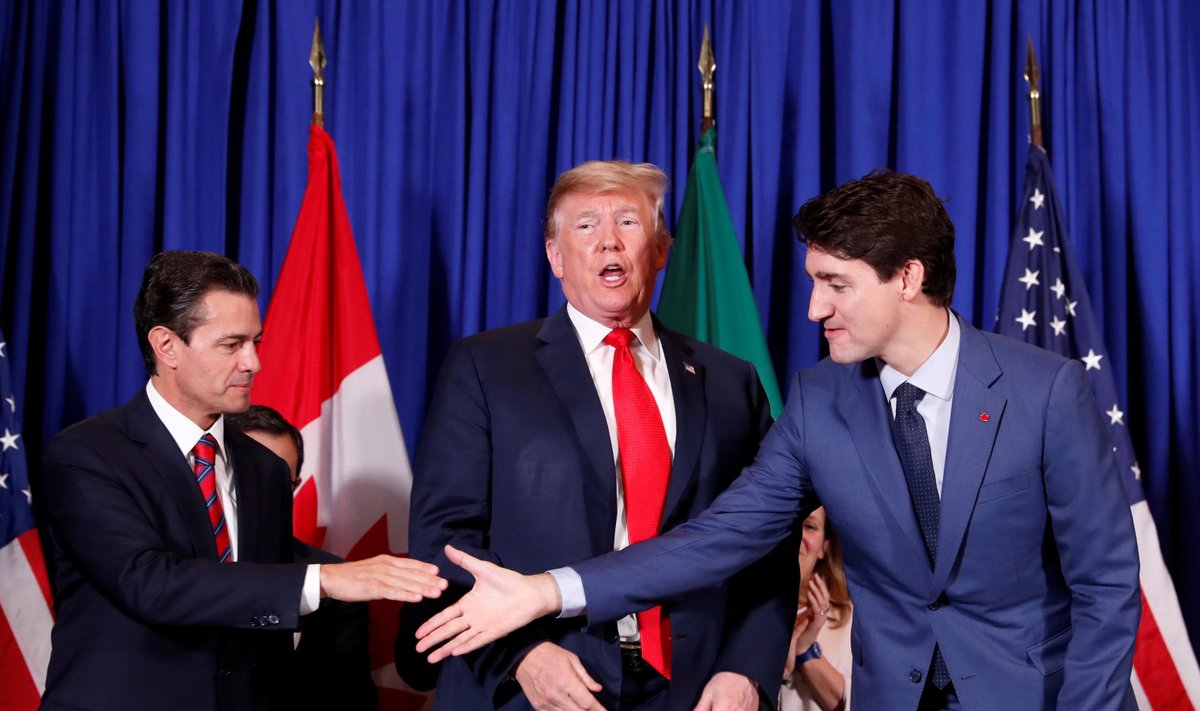 Mehhiko president Pena Nieto, USA president Donald Trump ja Kanada peaminister Justin Trudeau