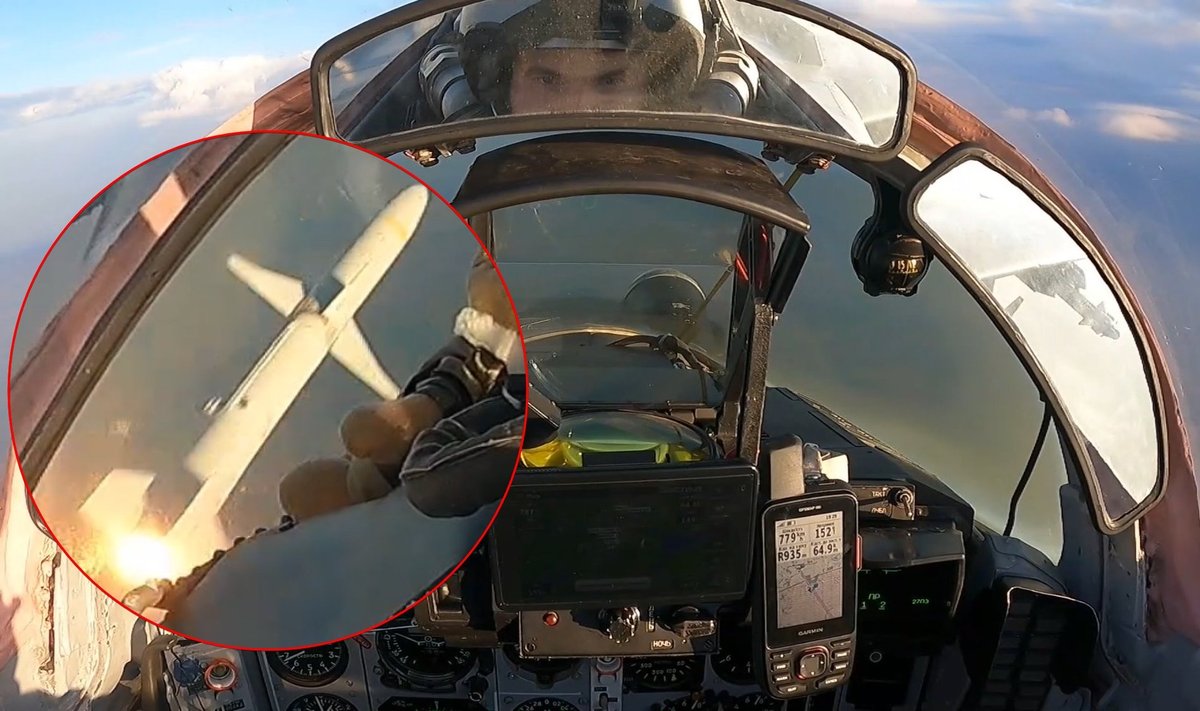 Ukraina hävitaja MiG-29 tulistab välja radarivastase raketi HARM