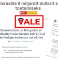 FAKTIKONTROLL | Võltsdokumendiga levib vale, et Biden eraldas Iisraelile kaheksa miljardit dollarit sõjapidamiseks