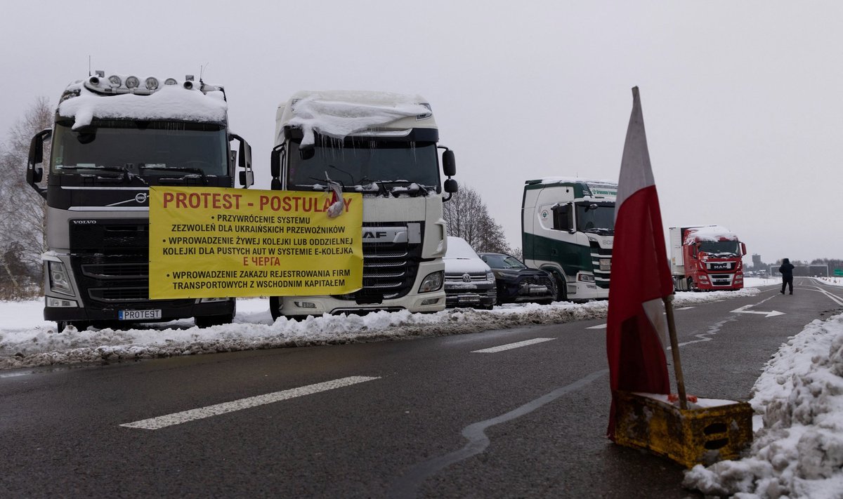 Poola veokijuhtide protest Ukraina piiril