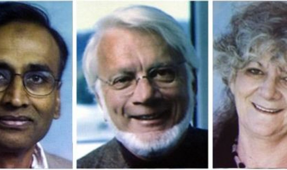 2009. aasta keemia-Nobeli pälvinud Venkatraman Ramakrishnan, Thomas A. Steitz ja Ada E. Yonath