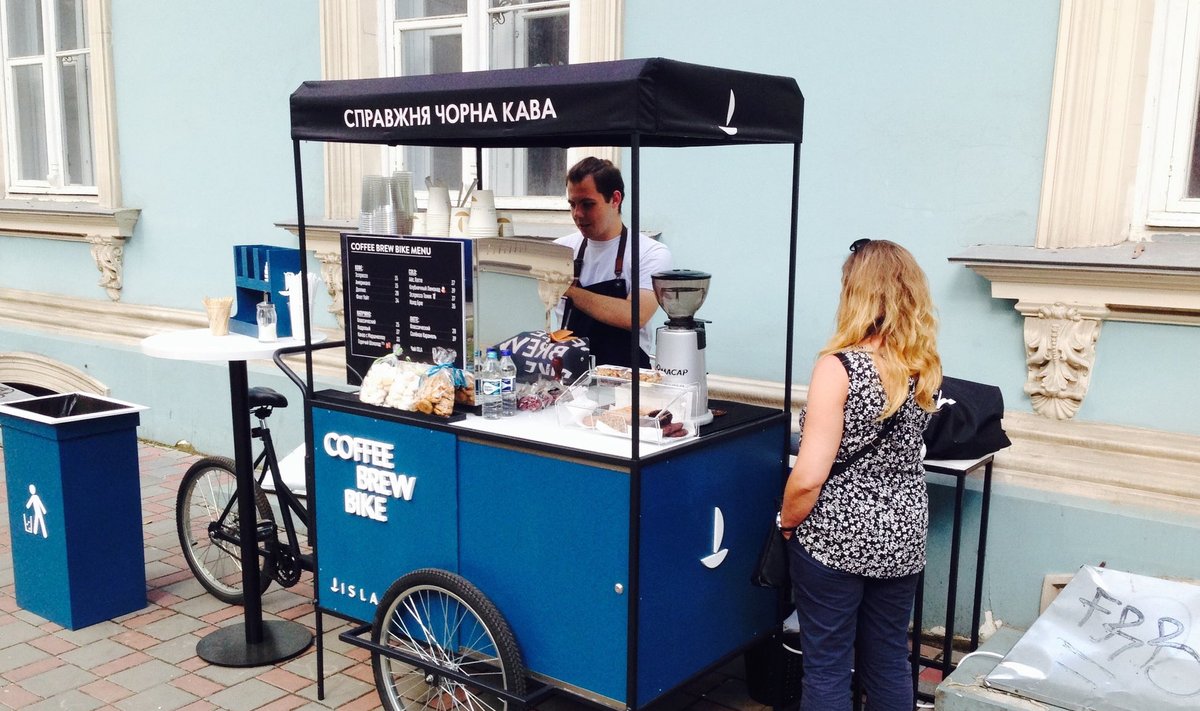 Odessa kohviautomaadid on ehitatud kõiksugustele liikuvatele vahenditele, autodest jalgratasteni.