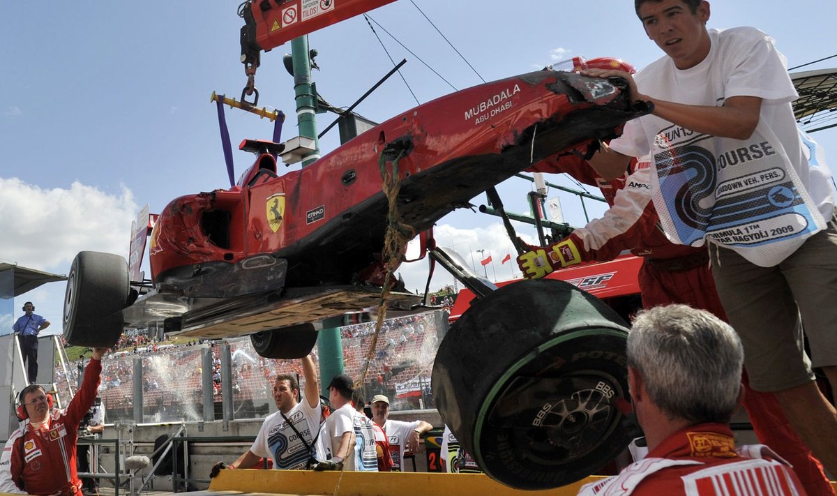 Felipe Massa pärast Hungaroringi õnnetust.