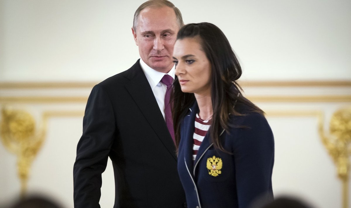 Jelena Isinbajeva ja Vladimir Putin.