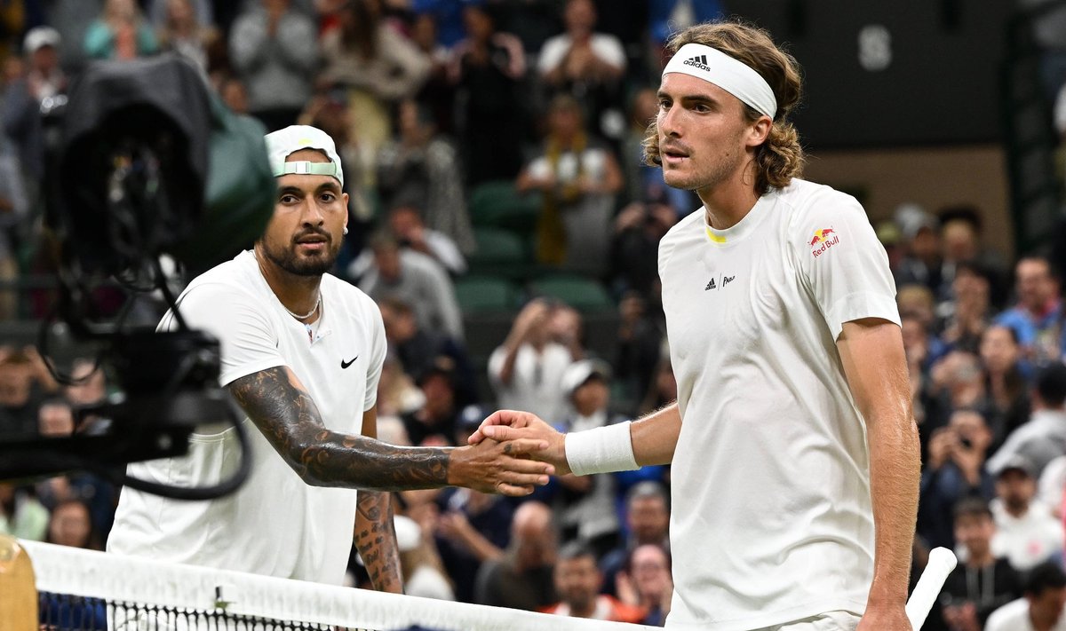 Nick Kyrgios (vasakul) ja Stefanos Tsitsipas