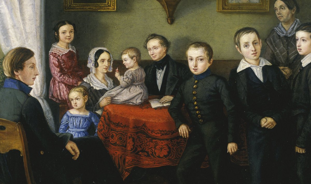 August Georg Wilhelm Petzoldi teos „Doeppi perekond” 1845. aastast. Korporatiivse ühiskonnakorralduse tõttu mängis perekond inimsete elus olulist rolli.