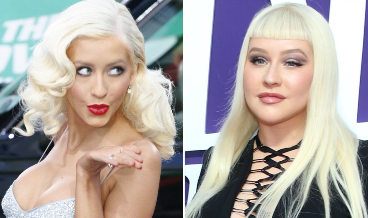 Christina Aguilera aastal 2004 ja nüüd.