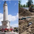 VIDEO ja FOTOD | Rakverest kadus üleöö punamonument. Alanud väljakaevamistel on leitud 10 kirstu ja teadmata arv luustikke