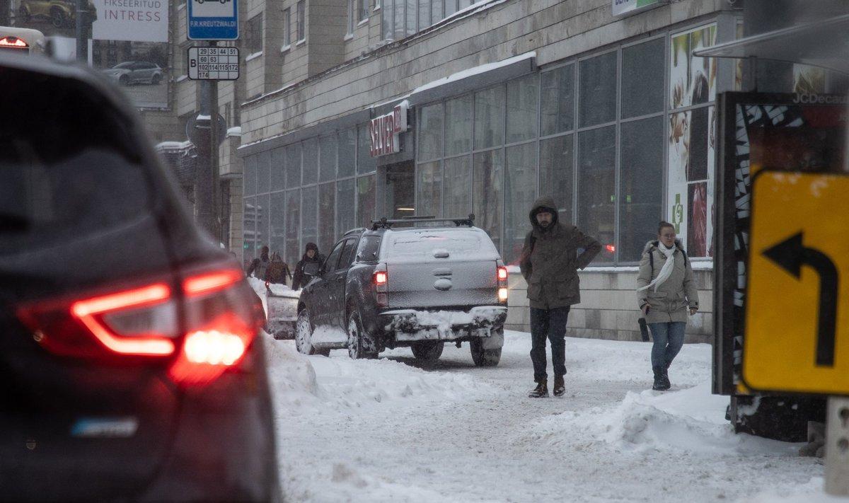 Снег на улицах Таллинна