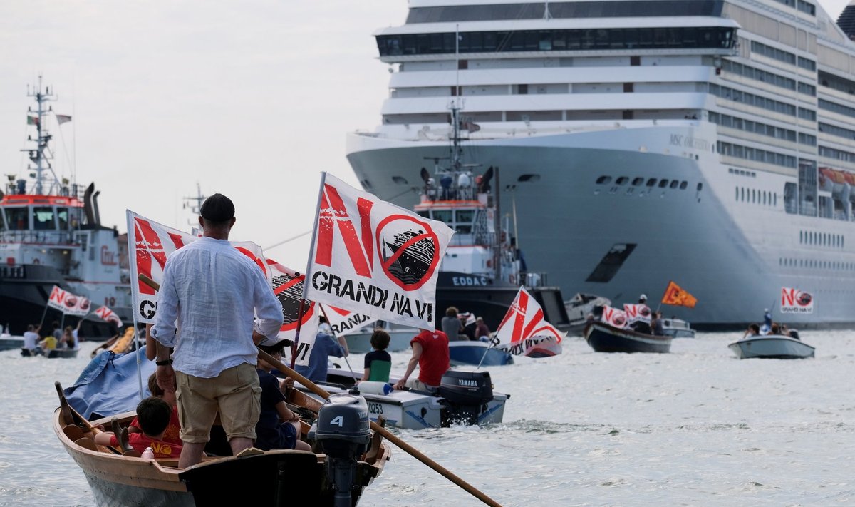 Nädalavahetusel toimusid Veneetsia laguunis meeleavaldused nii ristluslaevade poolt kui ka vastu.