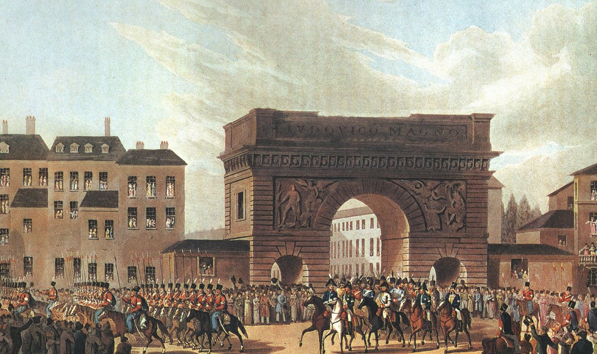 Tundmatu kunstniku maal Vene vägede sisenemisest Pariisi 1814. a